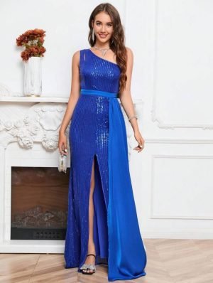 ABITO DA SERA O CERIMONIA IN PAILLETTES MONO SPALLA