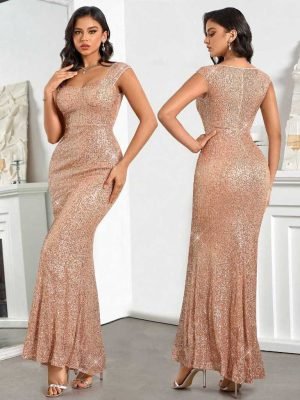 ABITO DA SERA O CERIMONIA LUNGO IN PAILLETTES