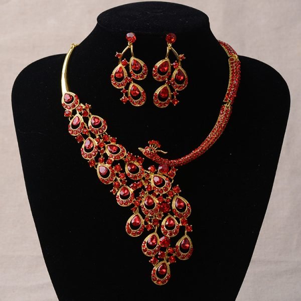 SET COLLANA E ORECCHINI PARURE PAVONE