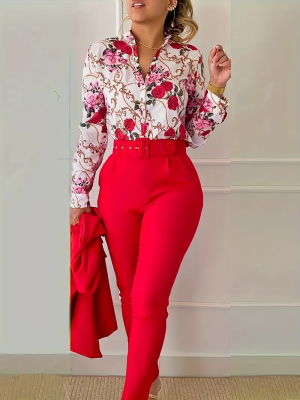 COMPLETO DA DONNA ELEGANTE (CAMICIA E PONTALONE)