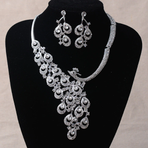 SET COLLANA E ORECCHINI PARURE PAVONE
