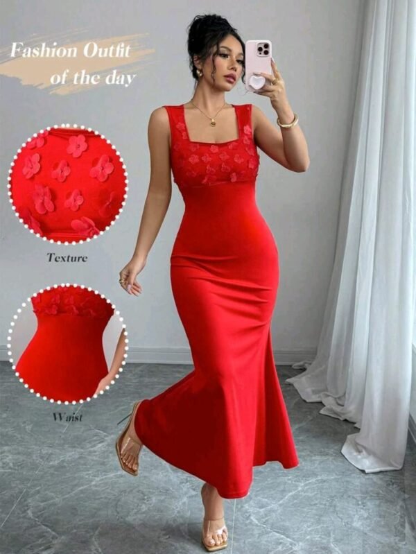 ABITO DA DONNA LUNGO ELEGANTE COLORE ROSSO