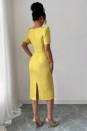 ABITO DA DONNA CORTO CASUALE COLORE GIALLO