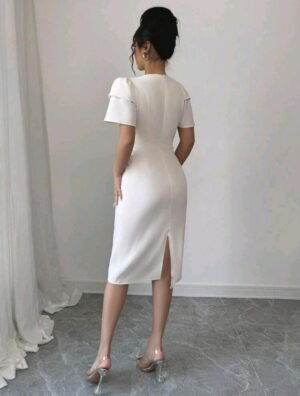 ABITO DA DONNA CORTO A TUBINO ELEGANTE BIANCO