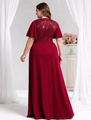 ABITO DA CERIMONIA BORDEAUX CON PAILLETTES