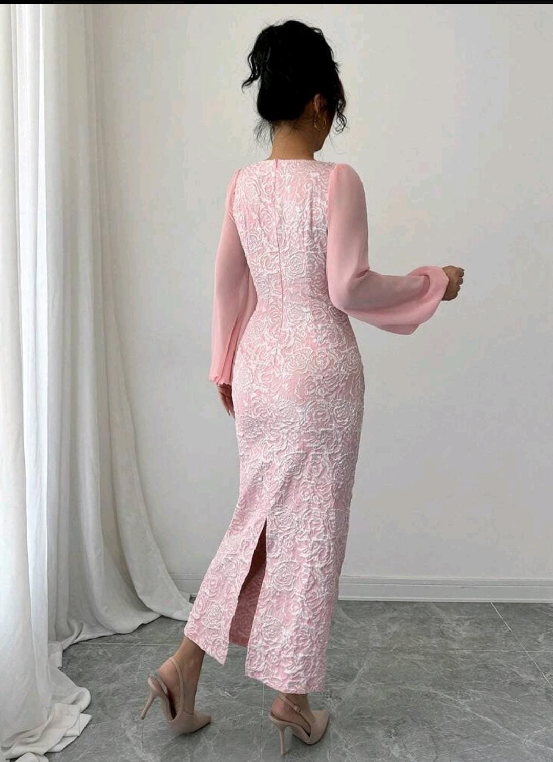 ABITO DA CERIMONIA LUNGO ROSA CIPRIA - immagine 2