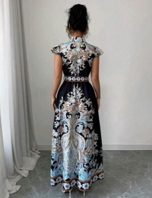 ABITO LUNGO ELEGANTE BLU NOTTE