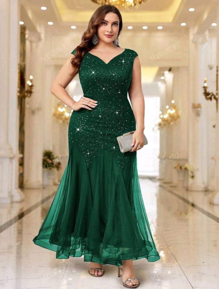 VESTITO DA SERA EMERALDO CON STRASS