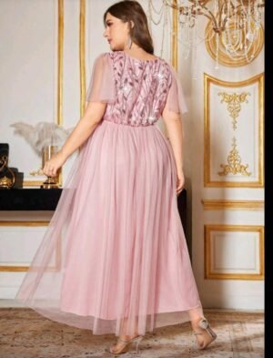 ABITO LUNGO IN TULLE ROSA CIPRIA